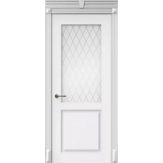 Межкомнатная дверь Сиена остекленная Белая эмаль