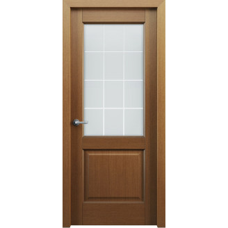 Межкомнатная дверь натуральный шпон Классик 102 остекленная цвет  Карельский орех