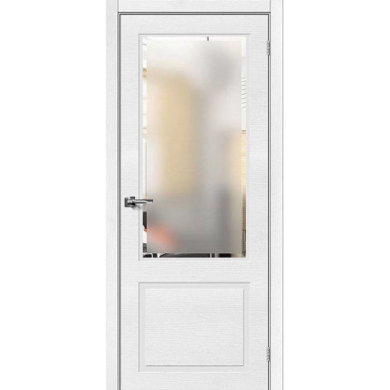 Межкомнатная дверь натуральный шпон Остекленная  Нью-Йорк цвет Ясень ваниль