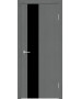 Усиленная Межкомнатная дверь  Экошпон + 8 цвет на выбор Стекло черный лакобель