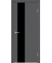 Усиленная Межкомнатная дверь  Экошпон + 8 цвет на выбор Стекло черный лакобель