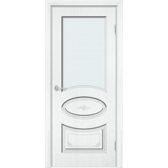 Межкомнатная дверь Усиленная Классика Б15 цвет Белый с текстурой дерева стекло белый лакобель