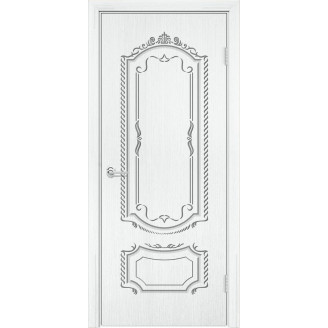 Межкомнатная дверь Усиленная Классика Б16 цвет Белый с текстурой дерева