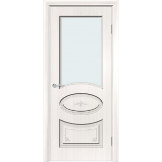 Межкомнатная дверь Усиленная Классика Б15 цвет Лиственница беленая стекло белый лакобель