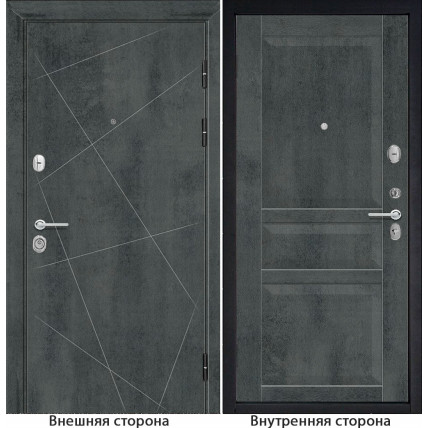 Входная дверь снаружи МДФ панель G23 цвет бетон темный Внутри S23 цвет бетон темный