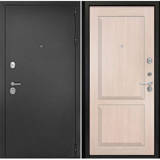Входная дверь снаружи металл антик серебро Внутренняя отделка S22 цвет лиственница кремовая глухая