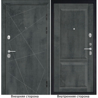 Входная дверь снаружи МДФ панель G23 цвет бетон темный Внутри S22 цвет бетон темный