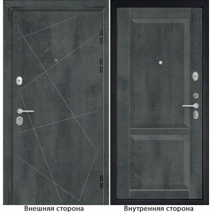 Входная дверь снаружи МДФ панель G23 цвет бетон темный Внутри S22 цвет бетон темный