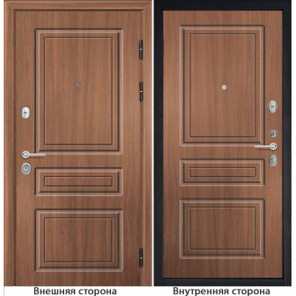Входная дверь снаружи МДФ панель Б11 классика цвет орех королевский Внутри Б11 цвет орех королевский