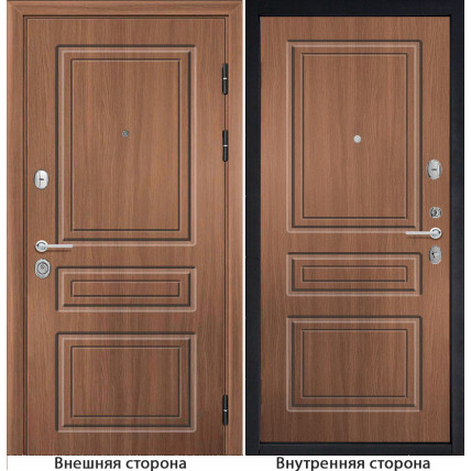 Входная дверь снаружи МДФ панель Б11 классика цвет орех королевский Внутри Б11 цвет орех королевский