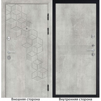 Входная дверь снаружи МДФ панель G45 цвет бетон серый Внутри G21 цвет бетон серый