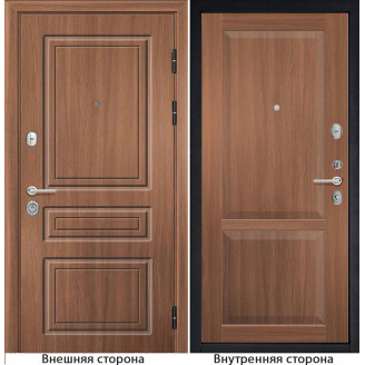 Входная дверь снаружи МДФ панель Б11 классика цвет орех королевский Внутри S22 цвет орех королевский