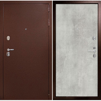 Входная дверь снаружи металл антик медный Внутренняя отделка G-гладкая цвет серый бетон глухая