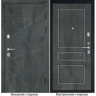 Входная дверь снаружи МДФ панель G23 цвет бетон темный Внутри Б11 цвет бетон темный