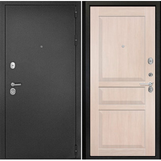 Входная дверь снаружи металл антик серебро Внутренняя отделка S23 цвет лиственница кремовая глухая