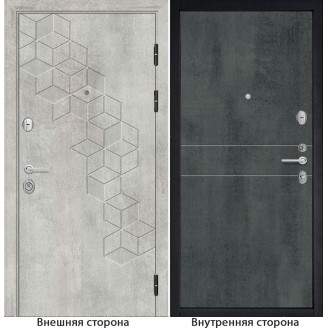 Входная дверь снаружи МДФ панель G45 цвет бетон серый Внутри G32 цвет бетон темный
