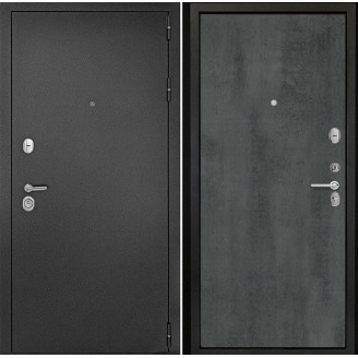 Входная дверь снаружи металл антик серебро Внутренняя отделка G-гладкая цвет темный бетон глухая