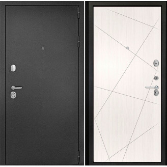 Входная дверь снаружи металл антик серебро Внутренняя отделка G23 цвет лиственница беленая глухая