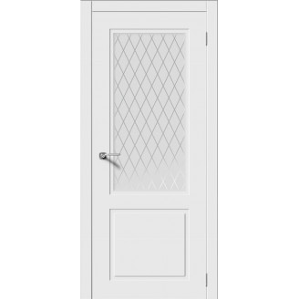 Межкомнатная дверь Нью-Йорк остекленная Белая эмаль