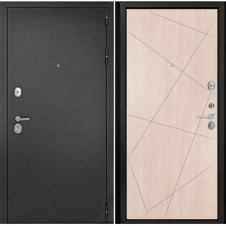 Входная дверь снаружи металл антик серебро Внутренняя отделка G23 цвет лиственница кремовая глухая