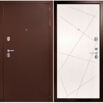 Входная дверь снаружи металл антик медный Внутренняя отделка G23 цвет лиственница беленая глухая