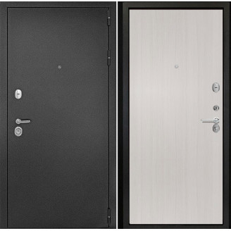 Входная дверь снаружи металл антик серебро Внутренняя отделка G-гладкая цвет лиственница беленая глухая