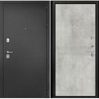 Входная дверь снаружи металл антик серебро Внутренняя отделка G21 цвет бетон серый глухая