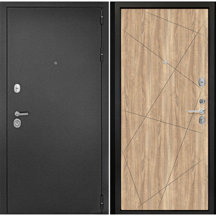 Входная дверь снаружи металл антик серебро Внутренняя отделка G23 цвет дуб сонома глухая