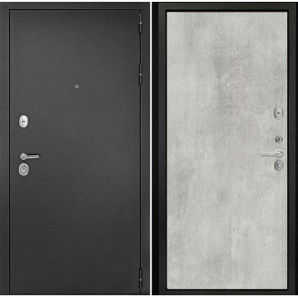 Входная дверь снаружи металл антик серебро Внутренняя отделка G-гладкая цвет серый бетон глухая