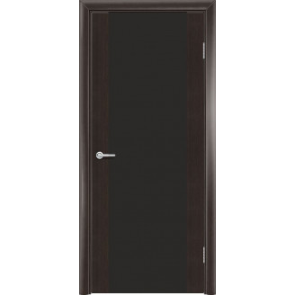 Межкомнатная дверь G11 Усиленная цвет орех темный рифленый стекло черный лакобель