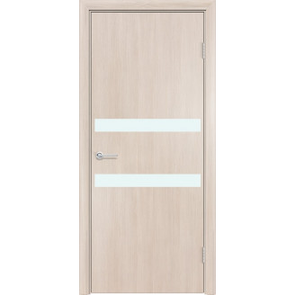 Межкомнатная дверь G1 Усиленная цвет лиственница кремовая стекло белый лакобель