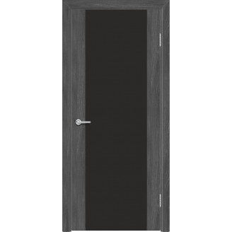 Межкомнатная дверь G11 Усиленная цвет дуб графит стекло черный лакобель