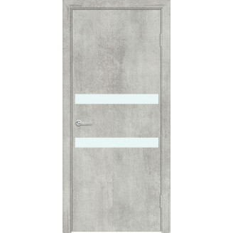 Межкомнатная дверь G1 Усиленная цвет серый бетон стекло белый лакобель