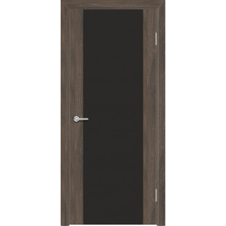 Межкомнатная дверь G11 Усиленная цвет дуб корица стекло черный лакобель