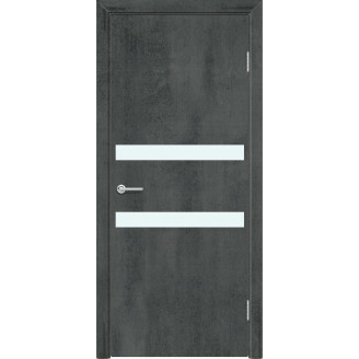 Межкомнатная дверь G1 Усиленная цвет темный бетон стекло белый лакобель