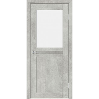 Межкомнатная дверь Эко 10 Царговая Цвет Серый бетон со стеклом