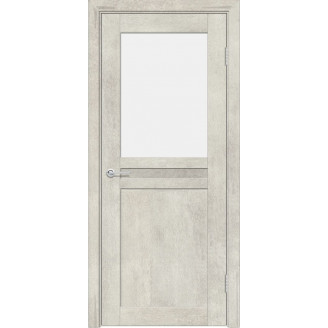 Межкомнатная дверь Эко 10 Царговая Цвет Светлый бетон со стеклом